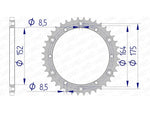 Afam aluminiowy tylna koła zębate 13500 - 520