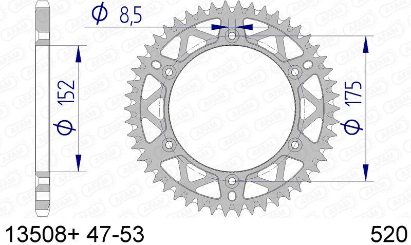 Afam Aluminium Ultra-Light Samo czyszczenie tylnego spropet 13508-520