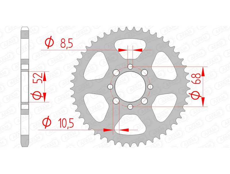 Afam Steel Standard tylny sprock 14100 - 420