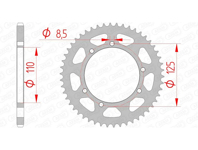 Afam Steel Standard tylny sprock 14109 - 420