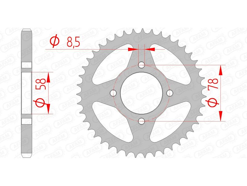 Afam Steel Standard tylny spropet 14201 - 428