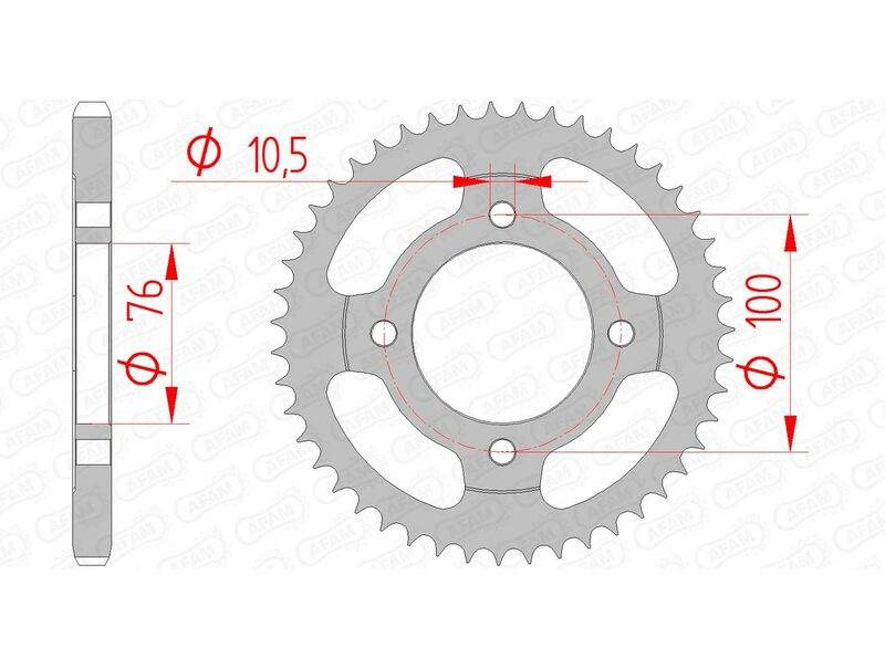 Afam Steel Standard tylny sprock 14208 - 428