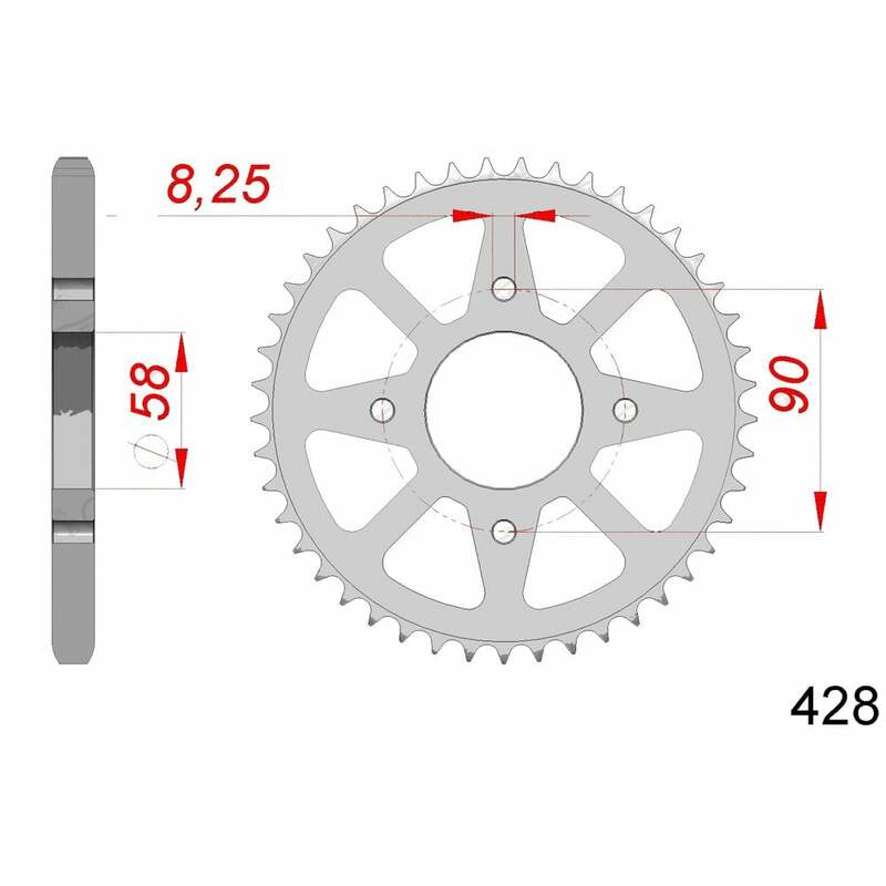 Afam Steel Standard tylny sprock 14212 - 428