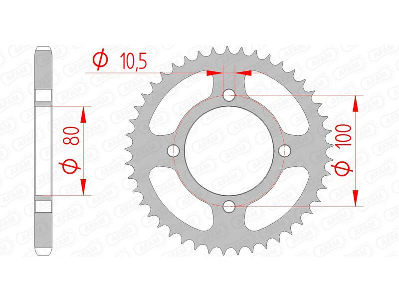 Afam Steel Standard tylny sprock 14213 - 428