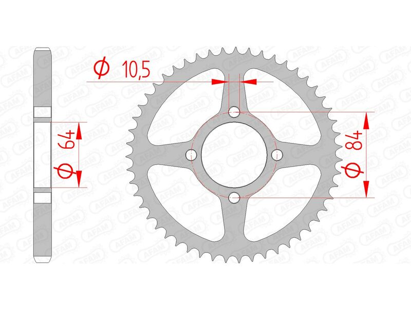 Afam Steel Standard tylny sprock 14215 - 428