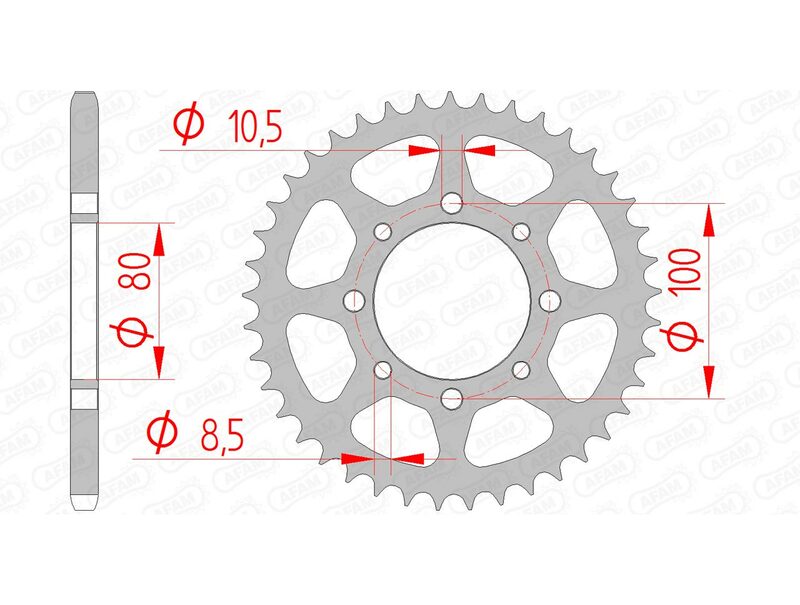 Afam Steel Standard tylny sprock 14312 - 520