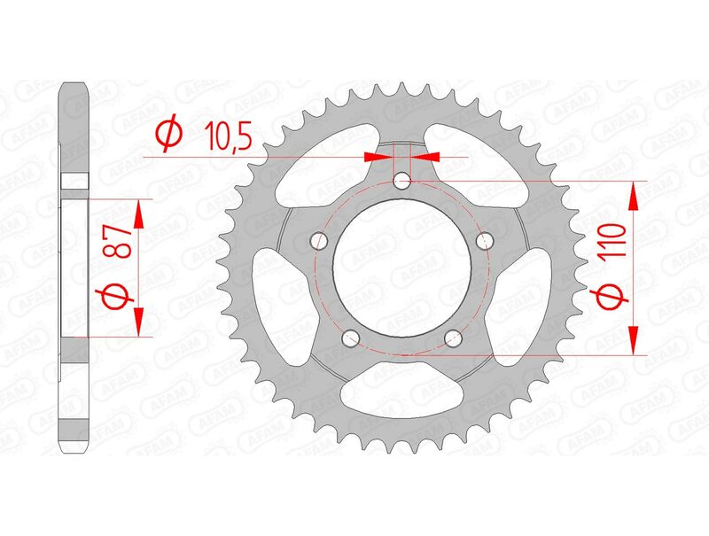 Afam Steel Standard tylny sprock 14404 - 525