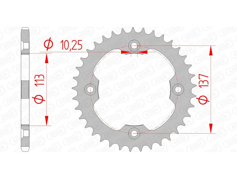 Afam Steel Standard tylny sprock 14412 - 520