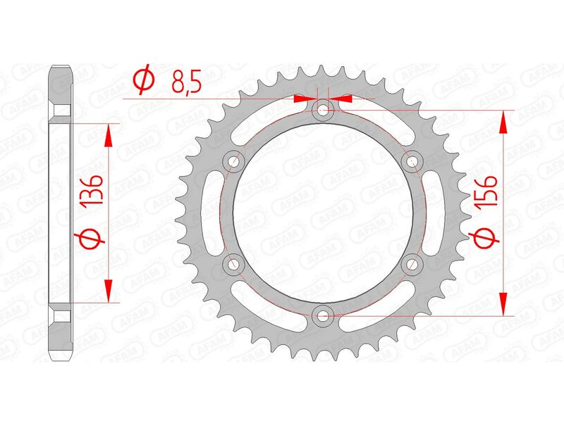 Afam Steel Standard tylny sprock 14506 - 525