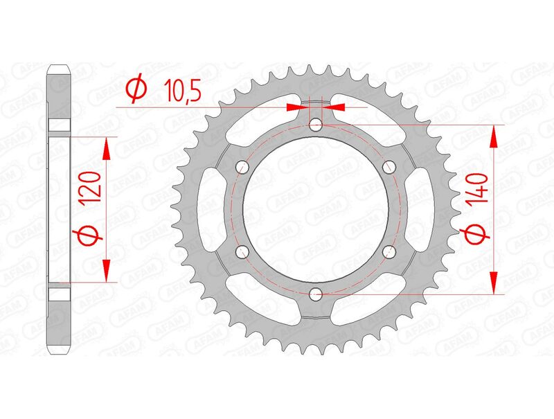 AFAM Steel Standard Rear Sprock 14507 - 525