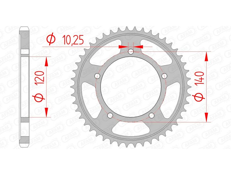 Afam Steel Standard tylny sprock 14604 - 525