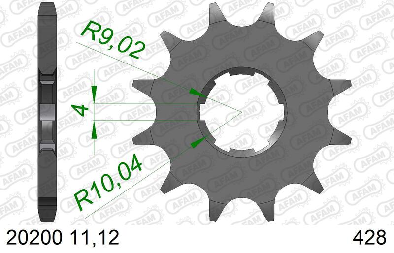 Afam Steel Standardowy przedni sprock 20200 - 428