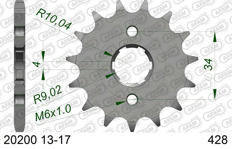 Afam Steel Standardowy przedni sprock 20200 - 428