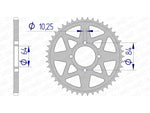 AFAM Aluminium Rear Sprocket 15310 - 520 bakdrev i aluminium med 520-kedjeprofil. Passar Kawasaki KFX 400 och Suzuki LT-Z 400 Quadsport.