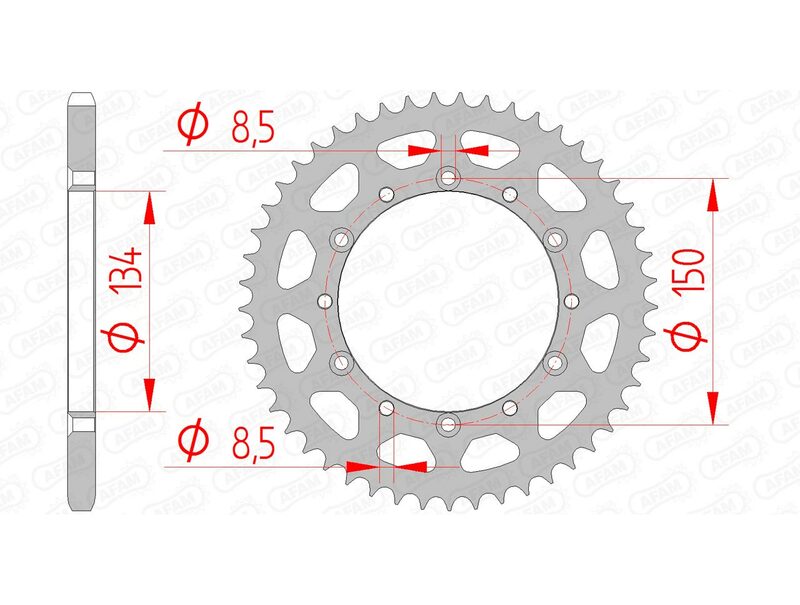 Afam Steel Standard tylny sprock 16204 - 520