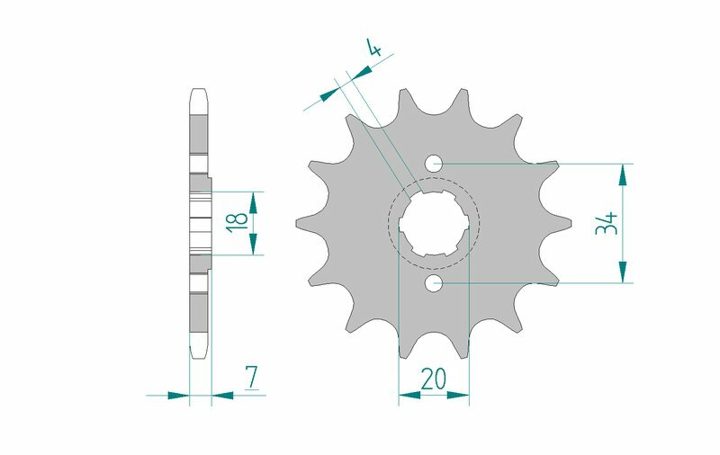 Afam Steel Standard przedni sprock 20203 - 520