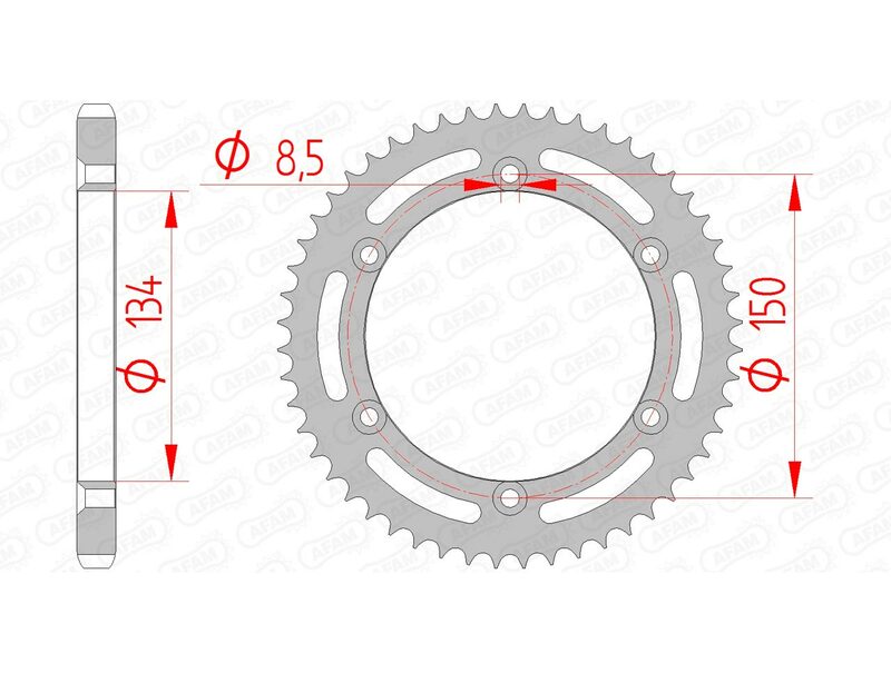 Afam Steel Standard tylny sprock 16207 - 428