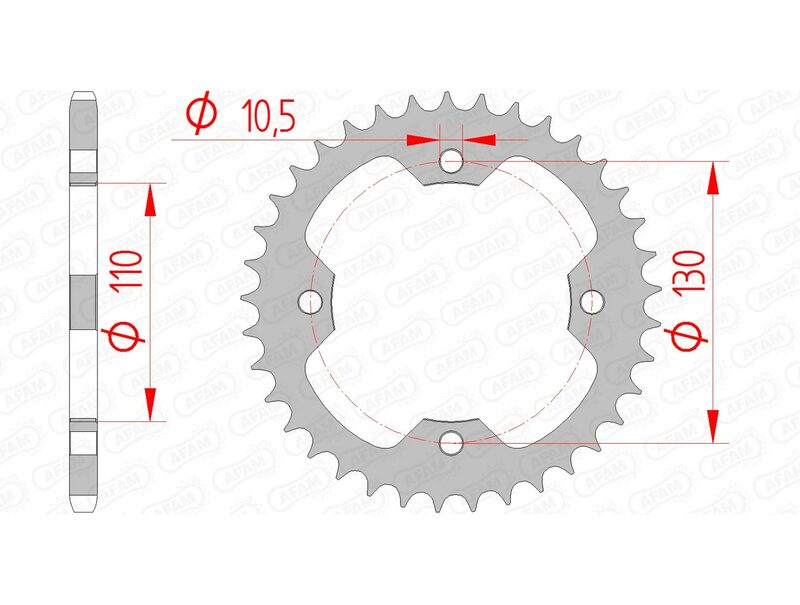 Afam Steel Standard tylny sprock 16406 - 520