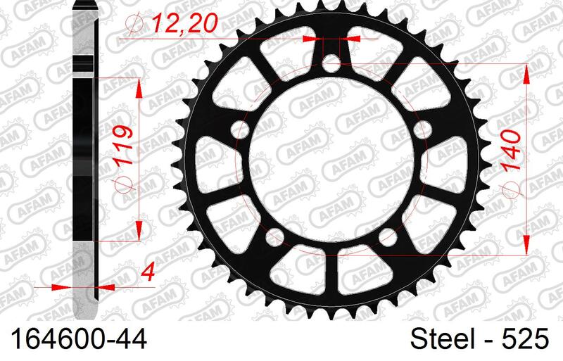 Afam Steel Standard tylny sprock 164600 - 525