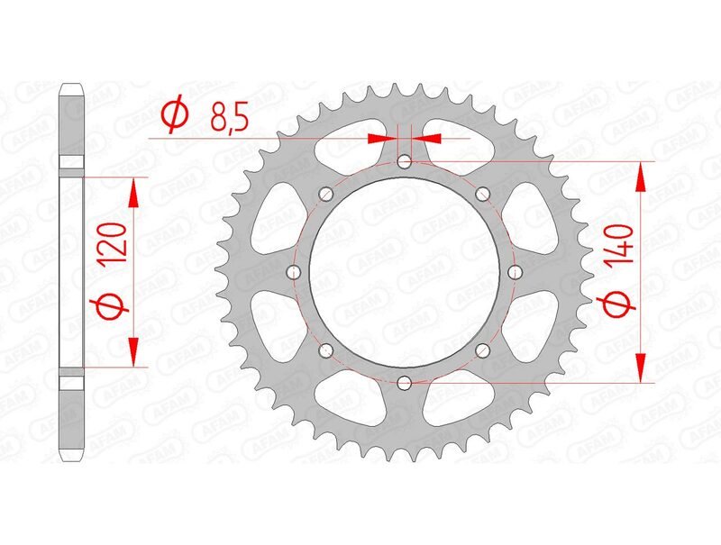 Afam Steel Standard tylny sprock 16600 - 520