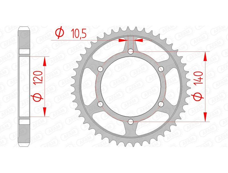 Afam Steel Standard tylny sprock 16603 - 530