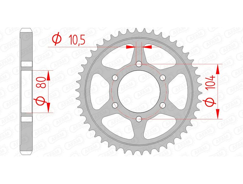 Afam Steel Standard tylny sprock 16604 - 530