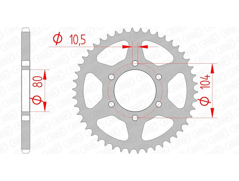 Afam Steel Standard tylny sprock 16606 - 520