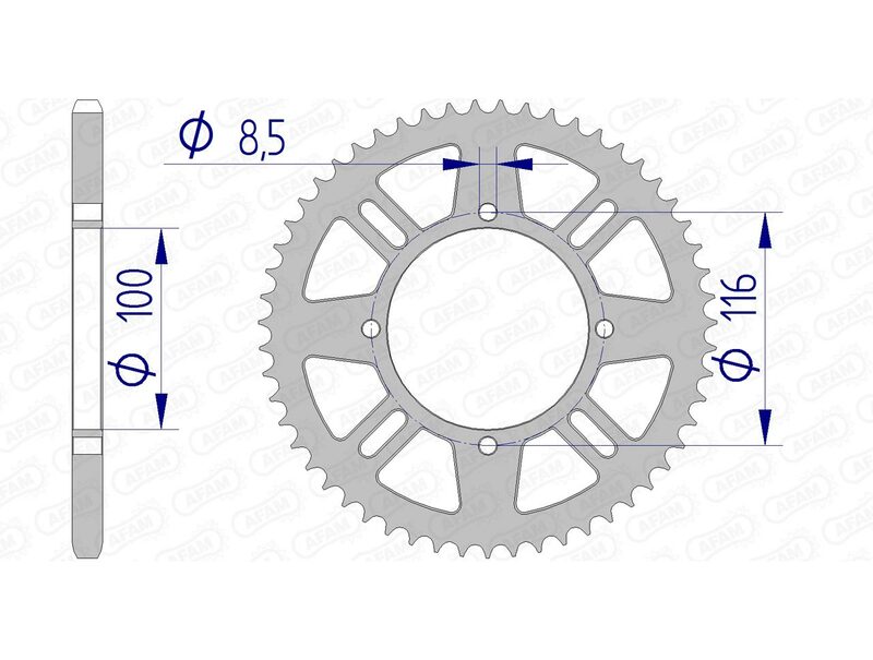 Afam aluminiowy tylna mówiona 17104420