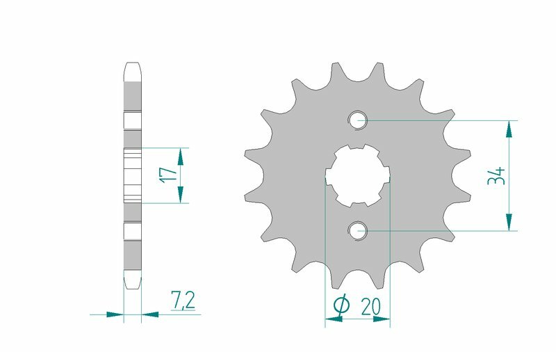 Afam Steel Standard przedni sprock 20209 - 428