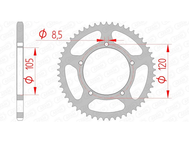 Afam Steel Standard tylny sprock 35103 - 420