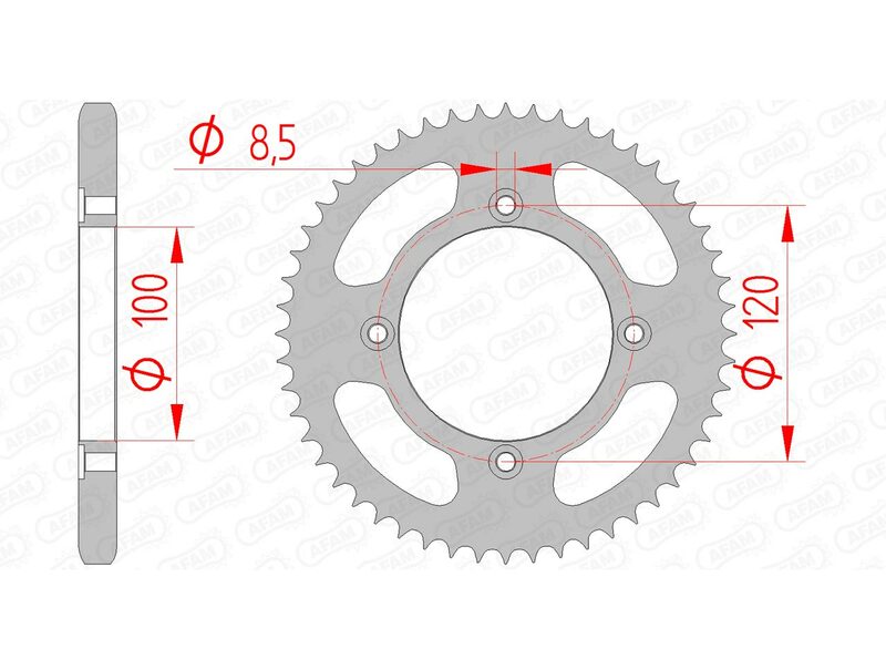 Afam Steel Standard tylny spropet 38200 - 428