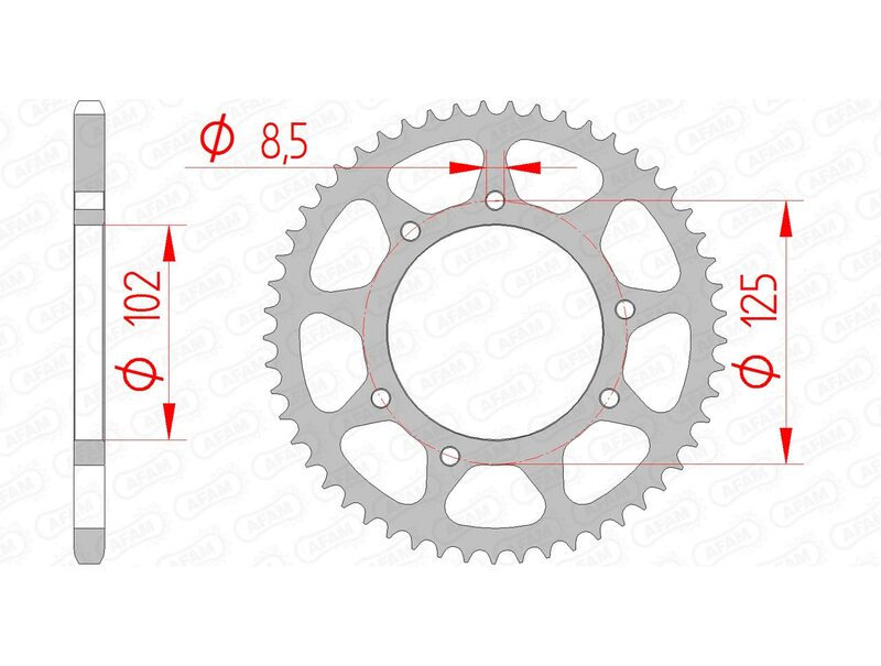 Afam Steel Standard tylny spropet 41100 - 420