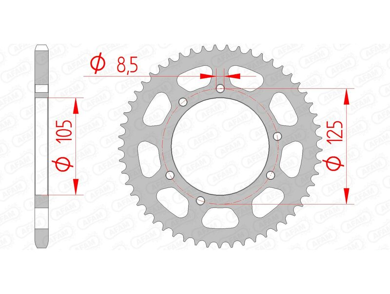 Afam Steel Standard tylny sprock 47103 - 420