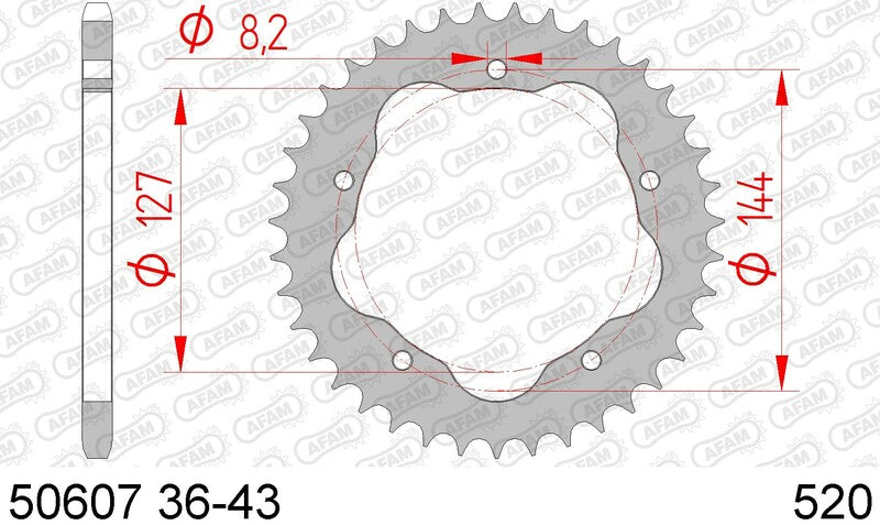 Afam Steel Standard tylny spropet 50607 - 520 - Wymaga tylnego nośnika Afam