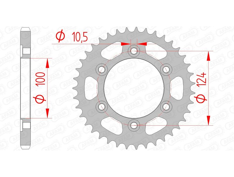 Afam Steel Standard tylny sprock 50609 - 525