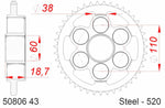 Zębatka tylna AFAM Steel Standard 50806 - 520 