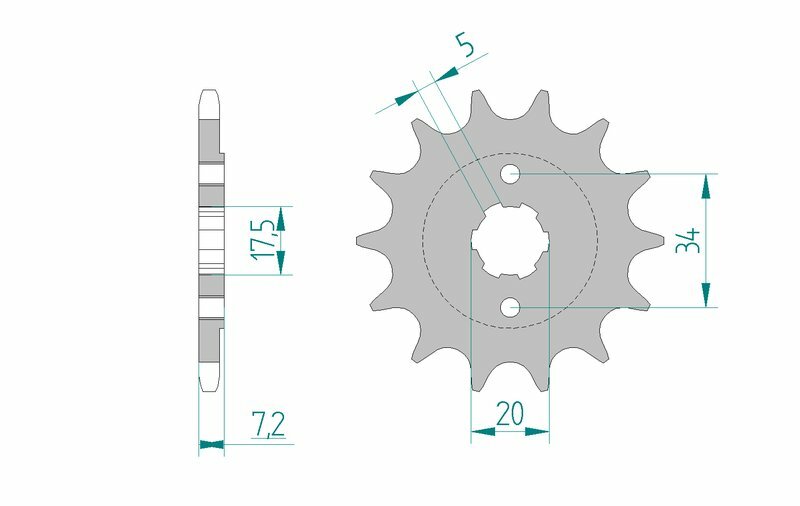 Afam Steel Standardowy przedni sprock 20305 - 520