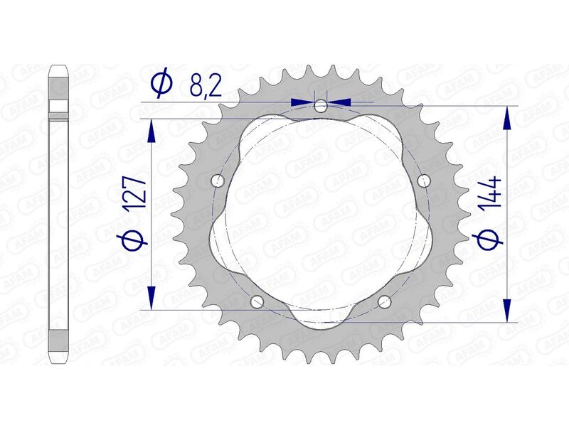 Afam aluminiowy tylny sprocer 51607 - 520 - Wymaga tylnego nośnika z tylnym kaset