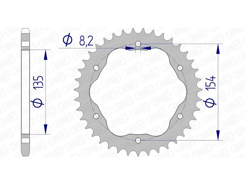 Afam aluminiowy tylny sprocer 51804 - 520 - Wymaga tylnego przewoźnika Afam