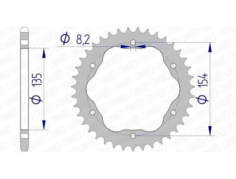 Afam Aluminium Ultralight Hard Anodowany tylna koła łańcowa 51804 - 520 - Wymaga tylnego nośnika z tyłu