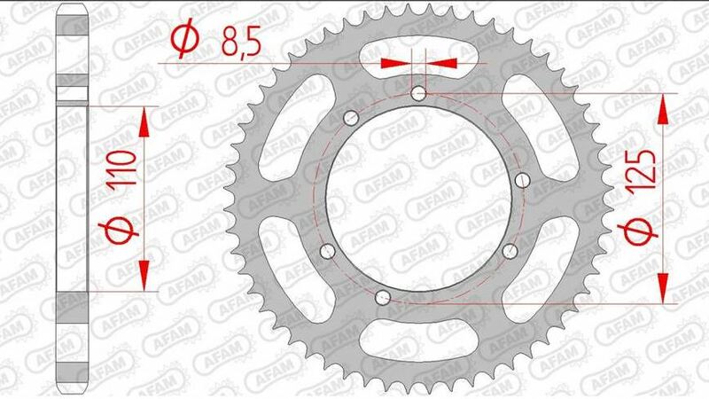 Afam Steel Standard tylny sprock 59104 - 428