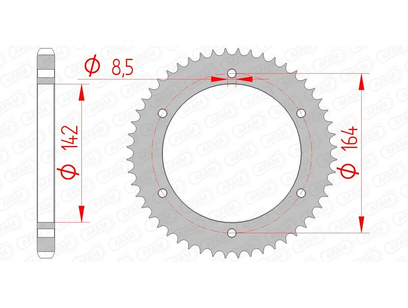 Afam Steel Standard tylny spropet 65200 - 428