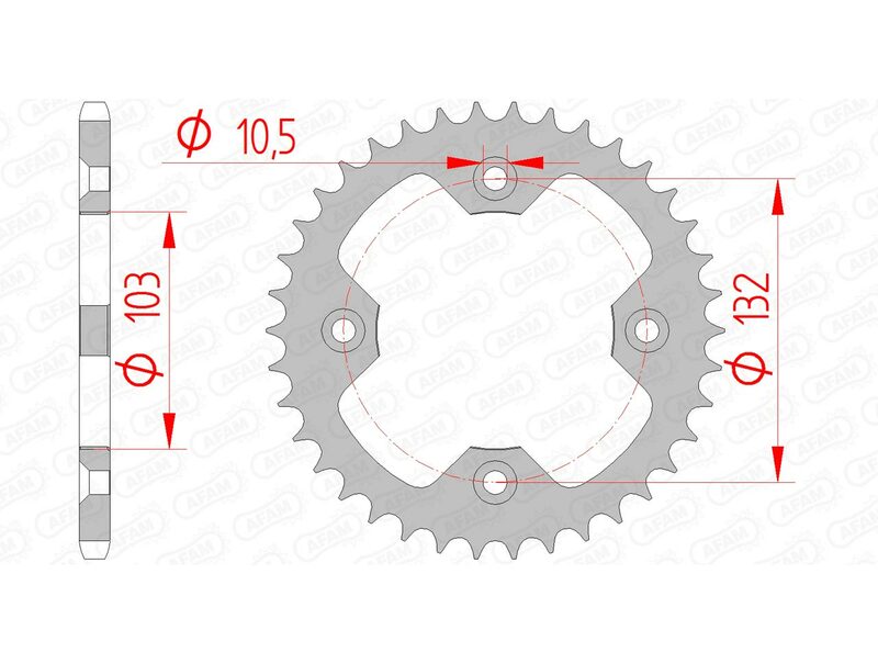 Afam Steel Standard tylny sprock 71305 - 520