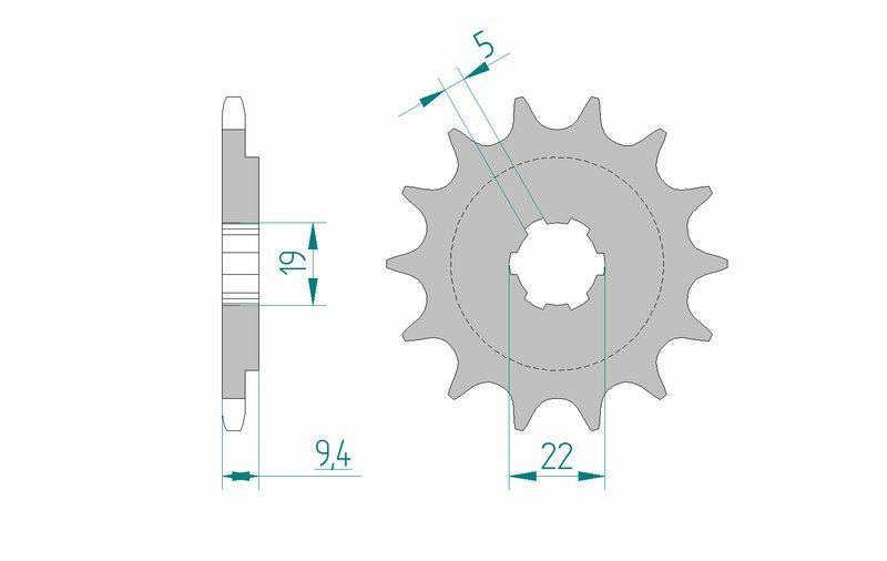 Afam Steel Standardowy przedni sprock 20309 - 520