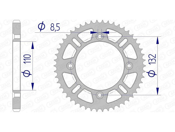 AFAM aluminum rear sprocket 72102 - 428 72102N -51