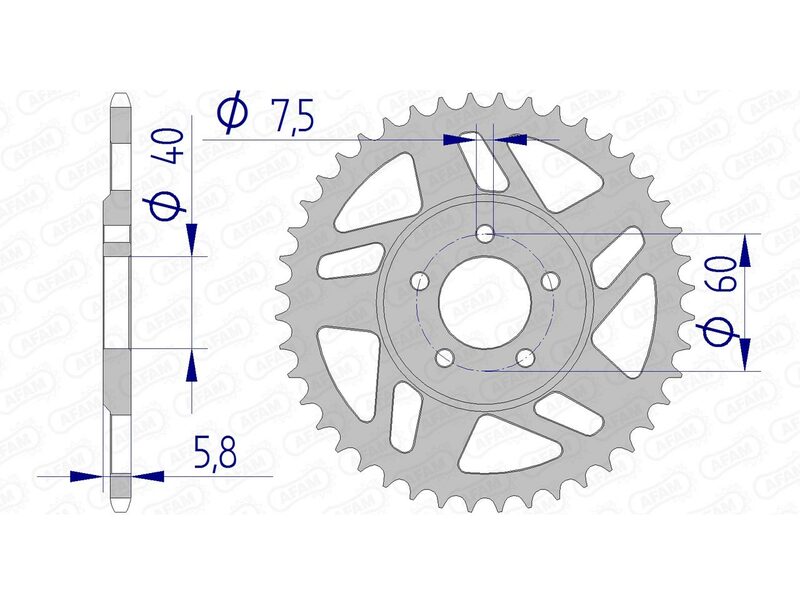 Afam aluminiowy tylny używany 72103 - 415