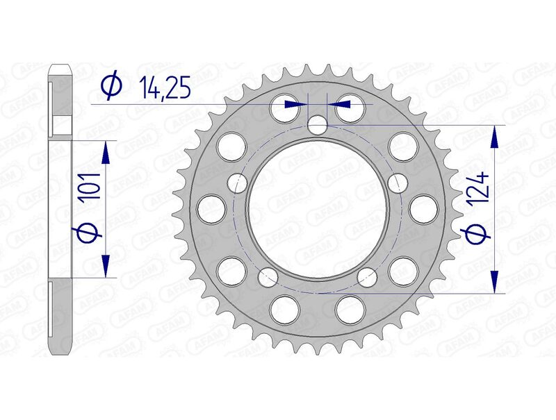 Afam aluminiowy tylny zębatek 72801 - 525