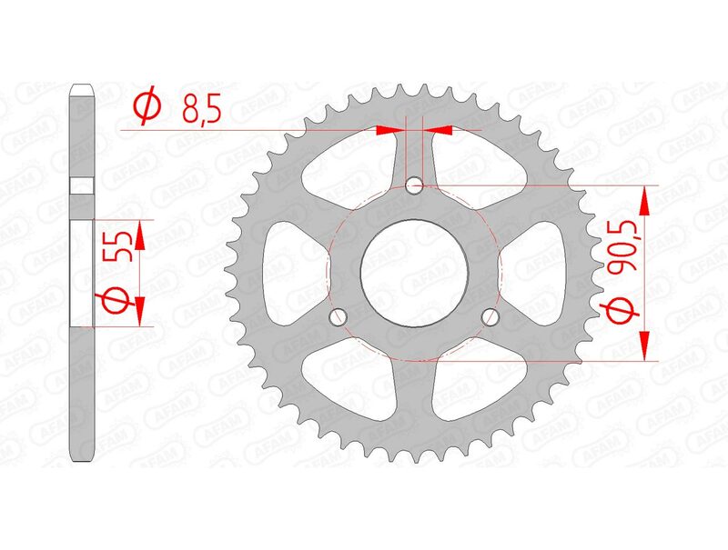 Afam Steel Standard tylny sprock 80104 - 420