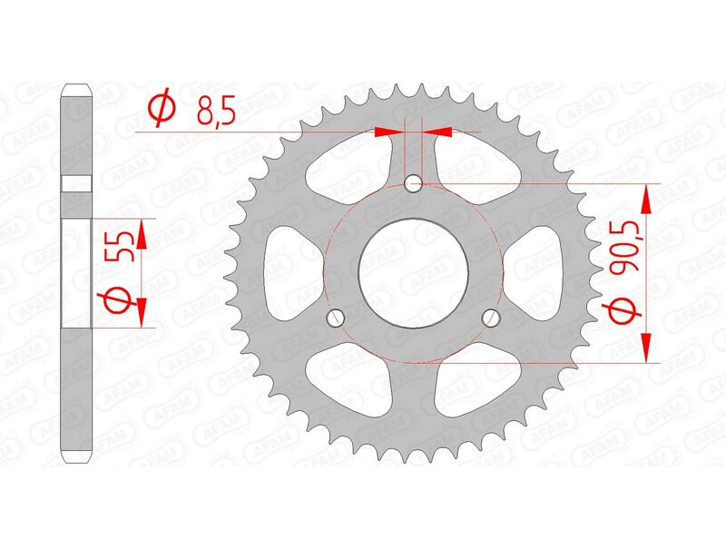 Afam Steel Standard tylny sprock 80200 - 428