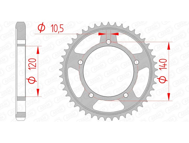 Afam Steel Standard tylny sprock 86603 - 530